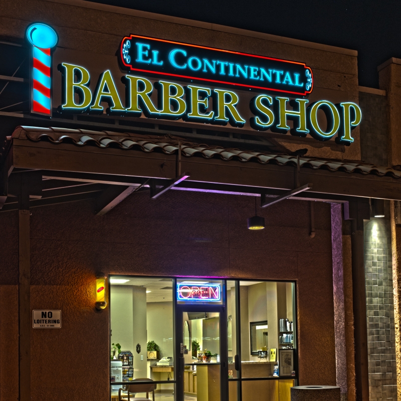 Front Entrance of El Continental Barber Shop, Tucson AZ